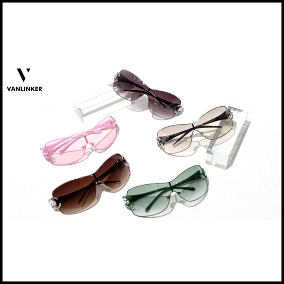 Y2K Oversized Wrap Around Sunglasses Trendy Frameless Shield Glasses Fashion main image 4